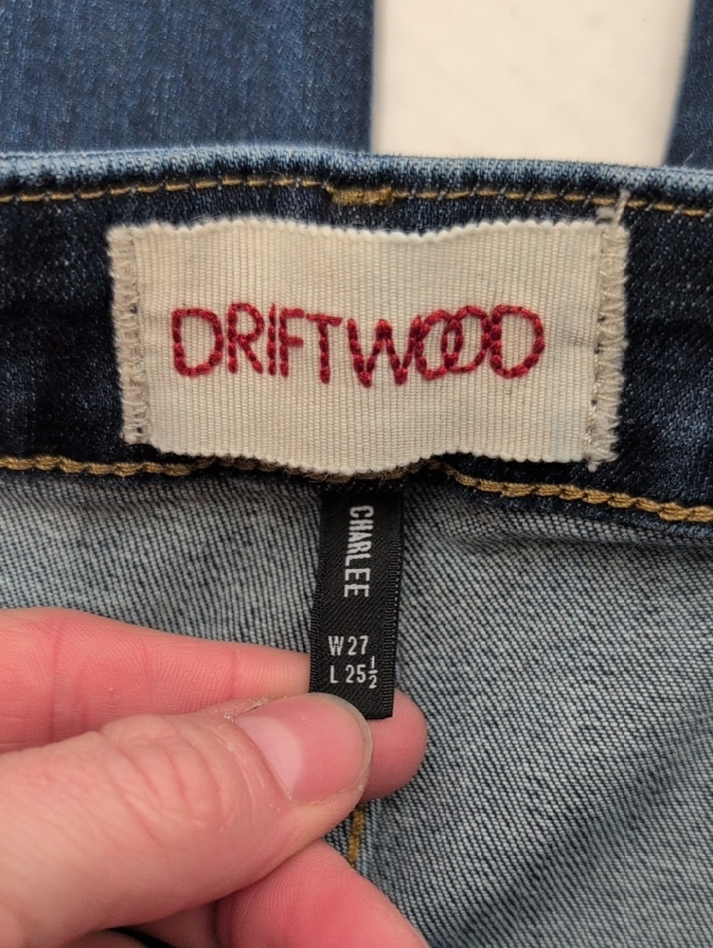 Driftwood Charlee High-Rise Wide Leg Raw Hem Crop Jeans - Picture 6 of 7